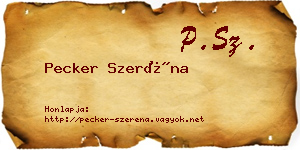 Pecker Szeréna névjegykártya